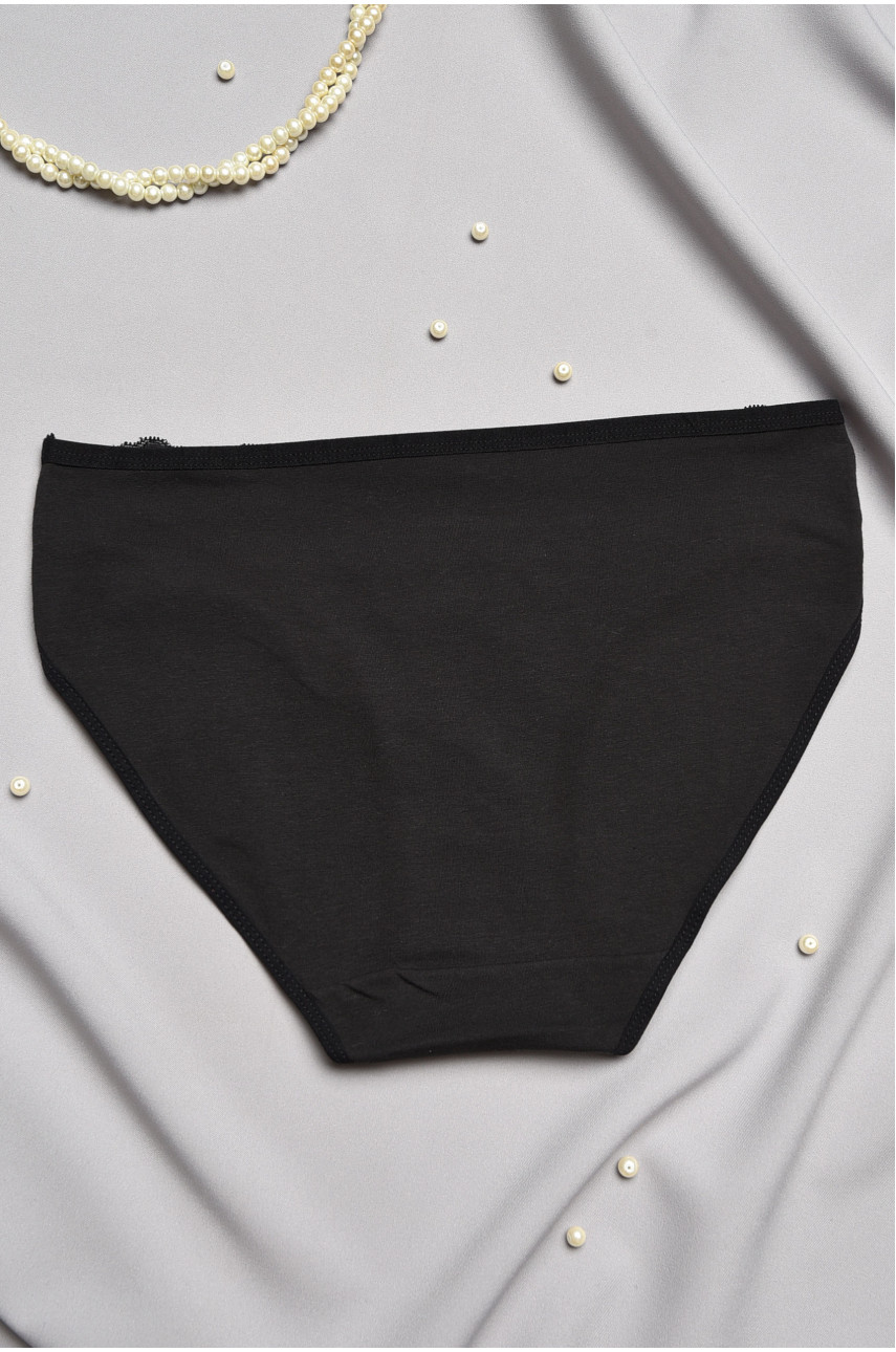 Трусы женские полубатальные чёрного цвета 24127 196985