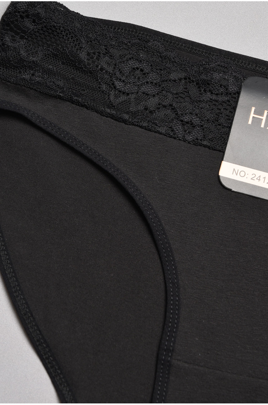 Трусы женские полубатальные чёрного цвета 24127 196985