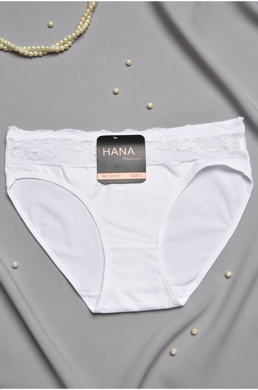Трусы женские полубатальные белого цвета 24127 196989