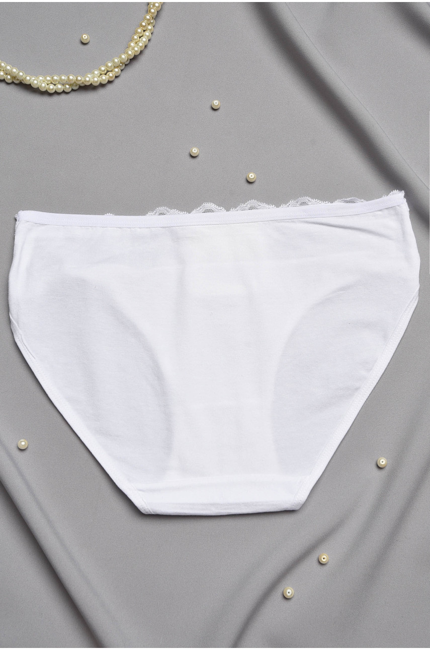 Трусы женские полубатальные белого цвета 24127 196989