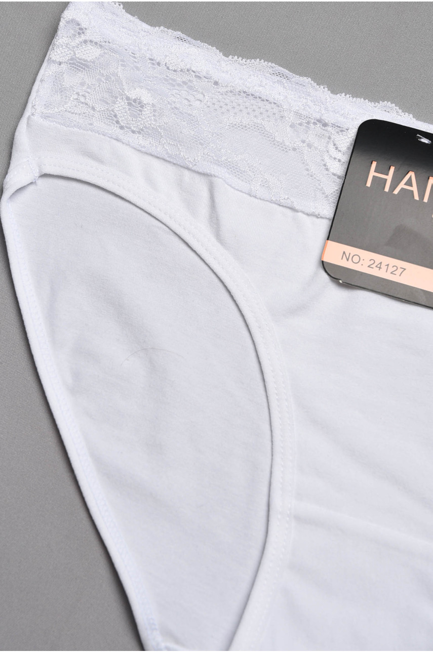 Трусы женские полубатальные белого цвета 24127 196989