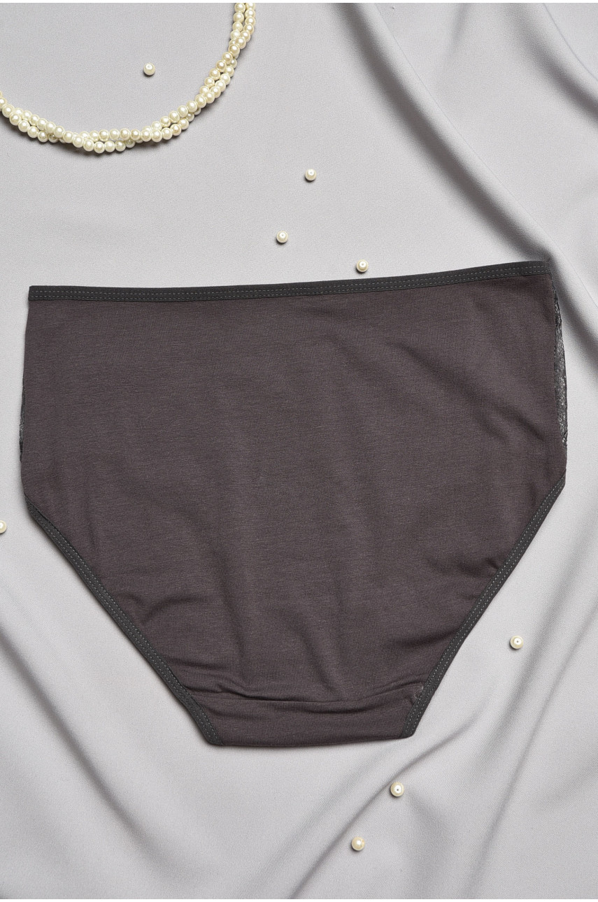 Трусы женские полубатальные тёмно-серого цвета 38330 196991