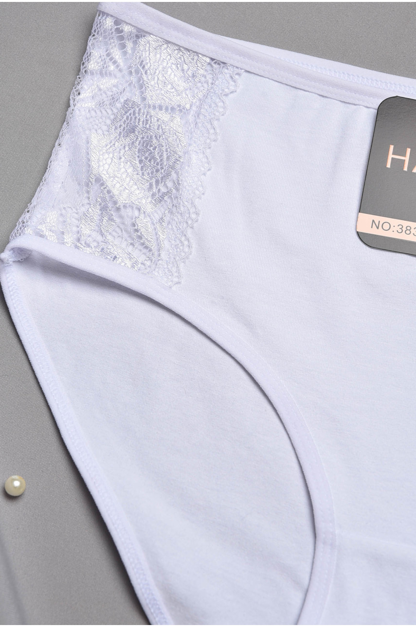 Трусы женские полубатальные белого цвета 38330 196995