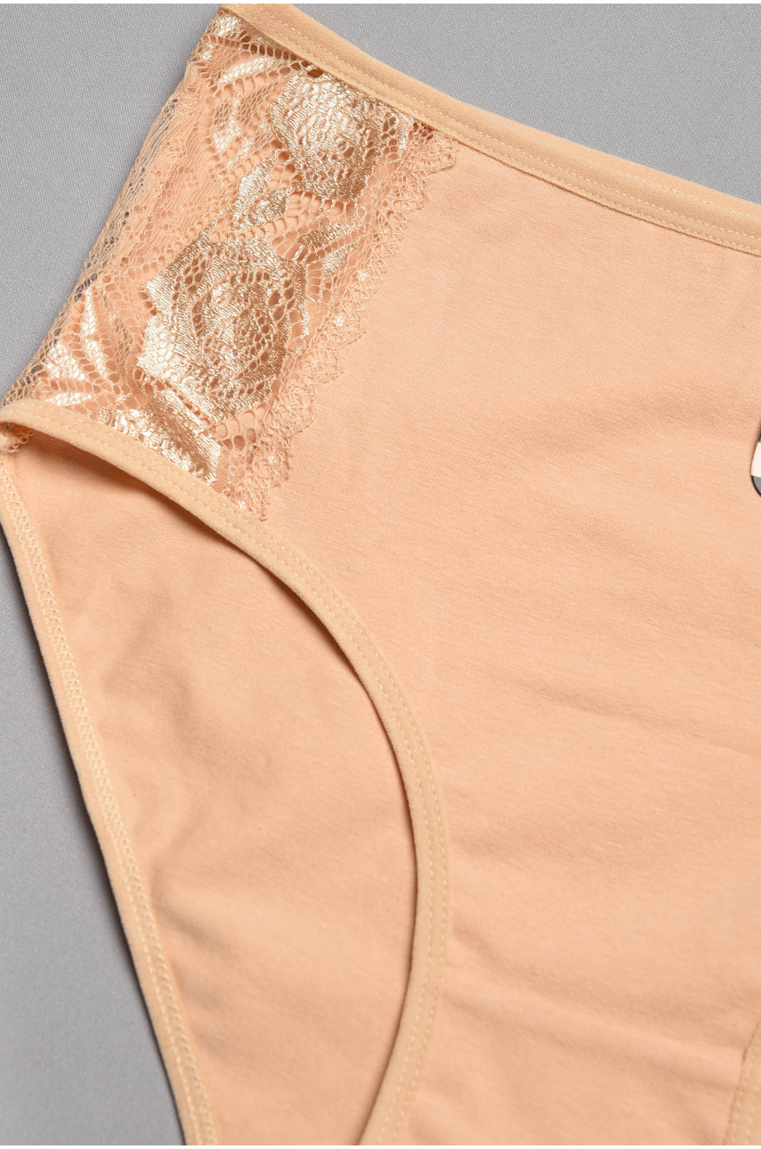 Труси жіночі напівбатальні бежевого кольору 38330 196996