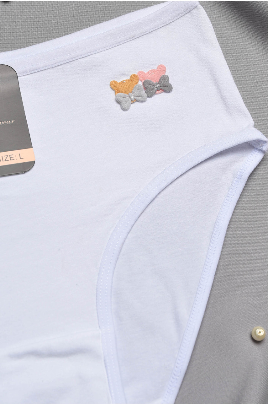 Трусы женские полубатальные белого цвета 24133 196997