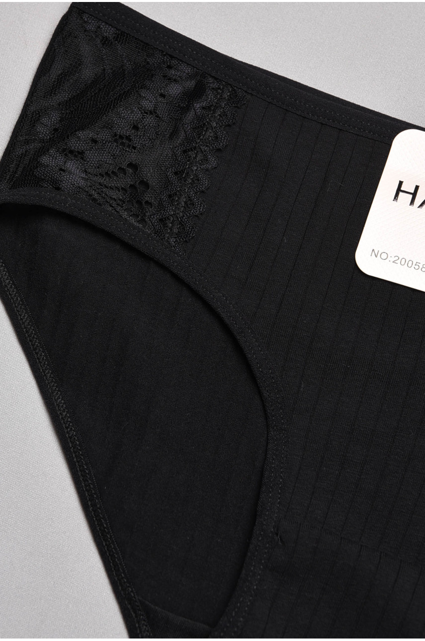 Труси жіночі напівбатальні чорного кольору 20058 197006