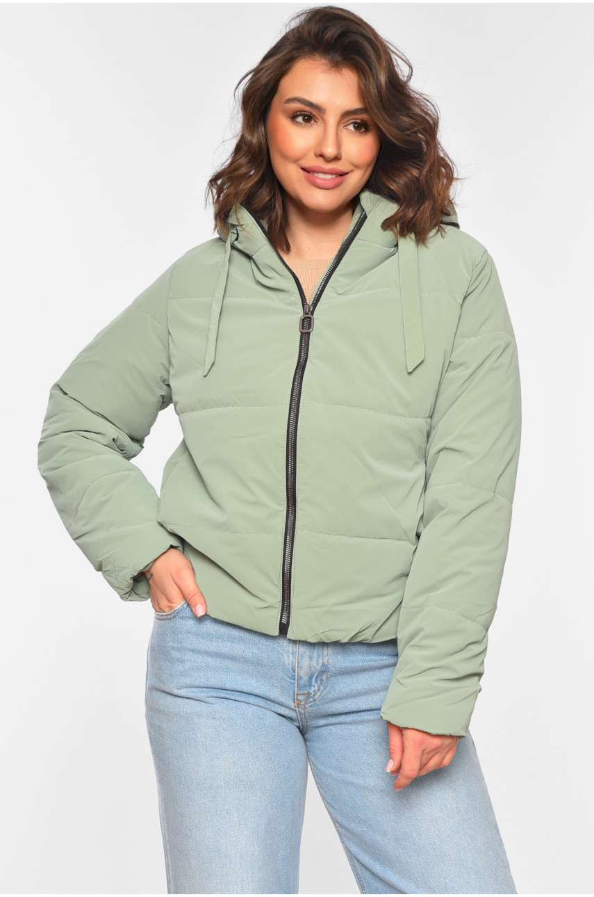Куртка женская демисезонная мятного цвета 286 197067 Куртка женская демисезонная мятного цвета 286 197067