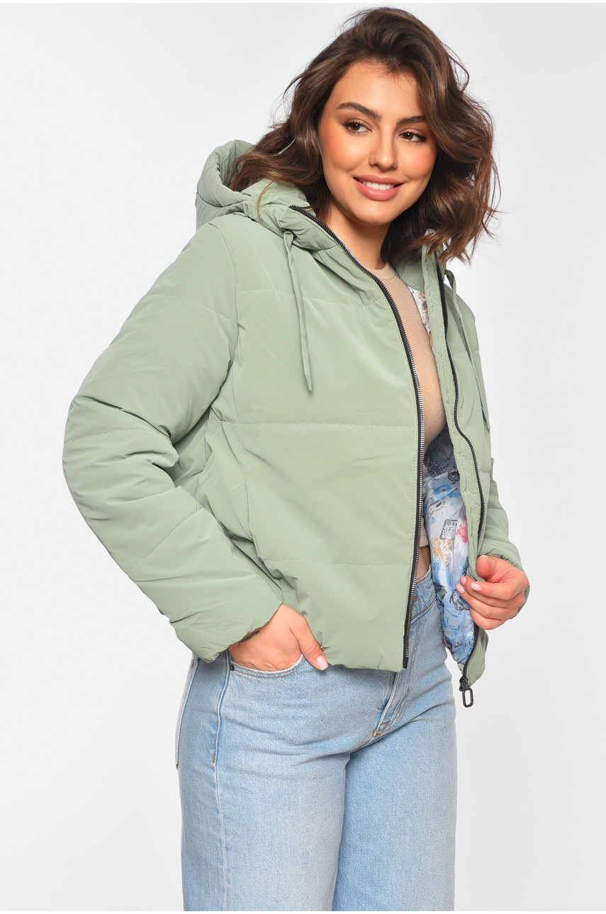 Куртка женская демисезонная мятного цвета 286 197067 Куртка женская демисезонная мятного цвета 286 197067