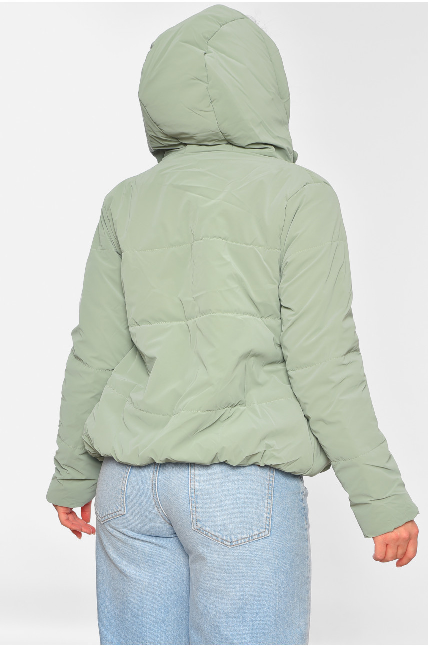 Куртка женская демисезонная мятного цвета 286 197067 Куртка женская демисезонная мятного цвета 286 197067