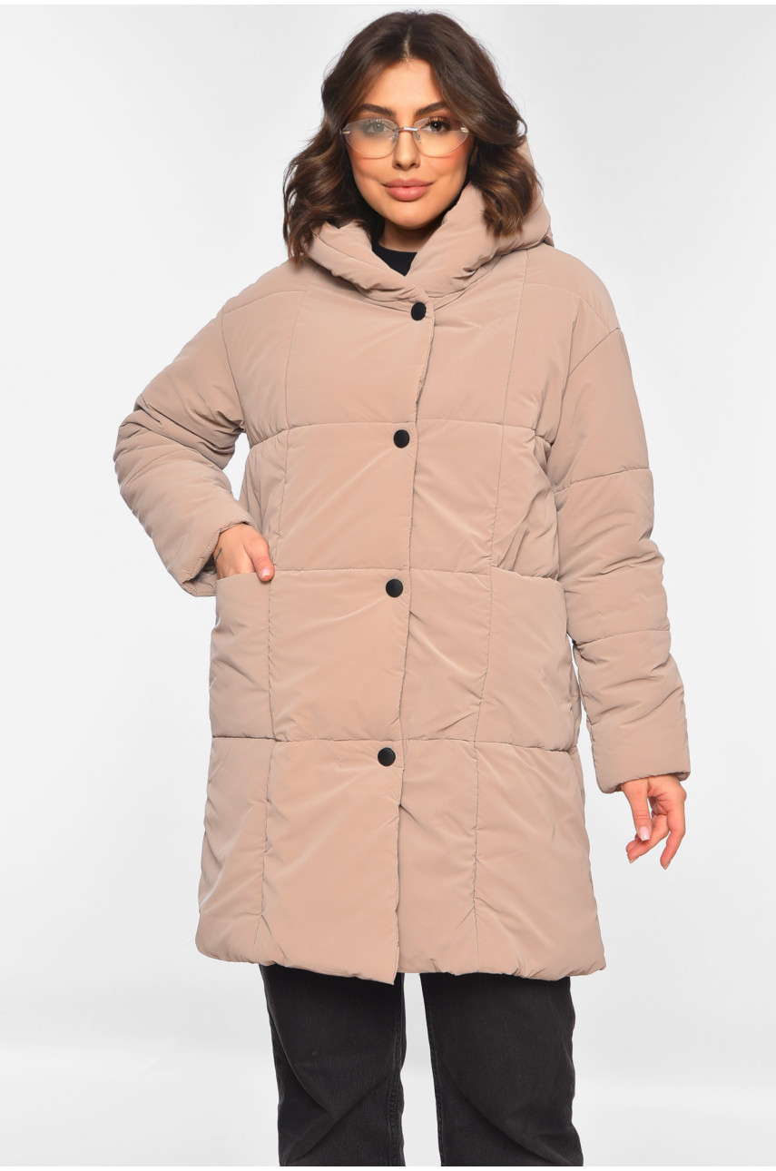 Куртка жіноча демісезонна бежевого кольору 341 197091