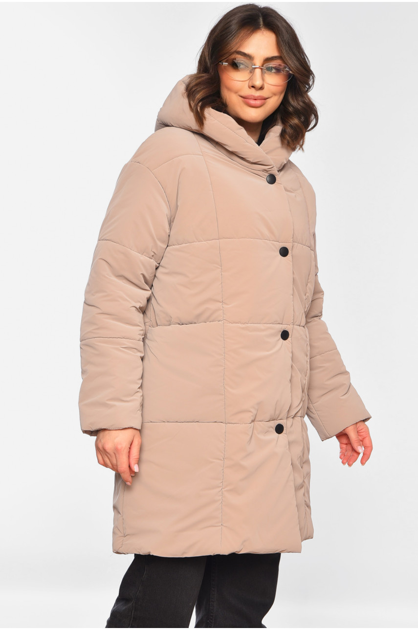 Куртка жіноча демісезонна бежевого кольору 341 197091