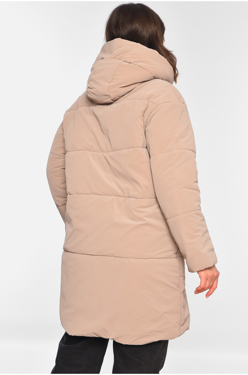 Куртка жіноча демісезонна бежевого кольору 341 197091