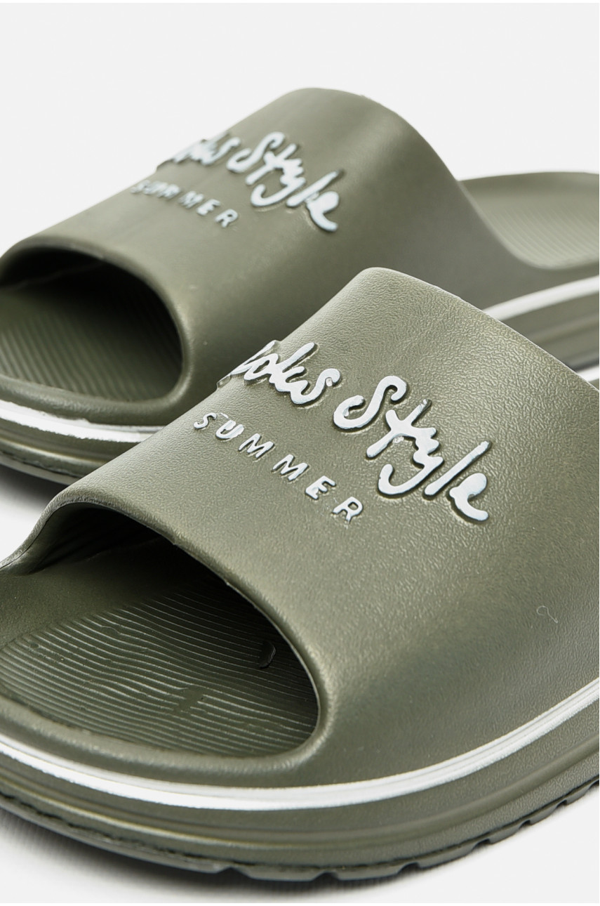 Шльопанці чоловічі піна кольору хакі 520 197099