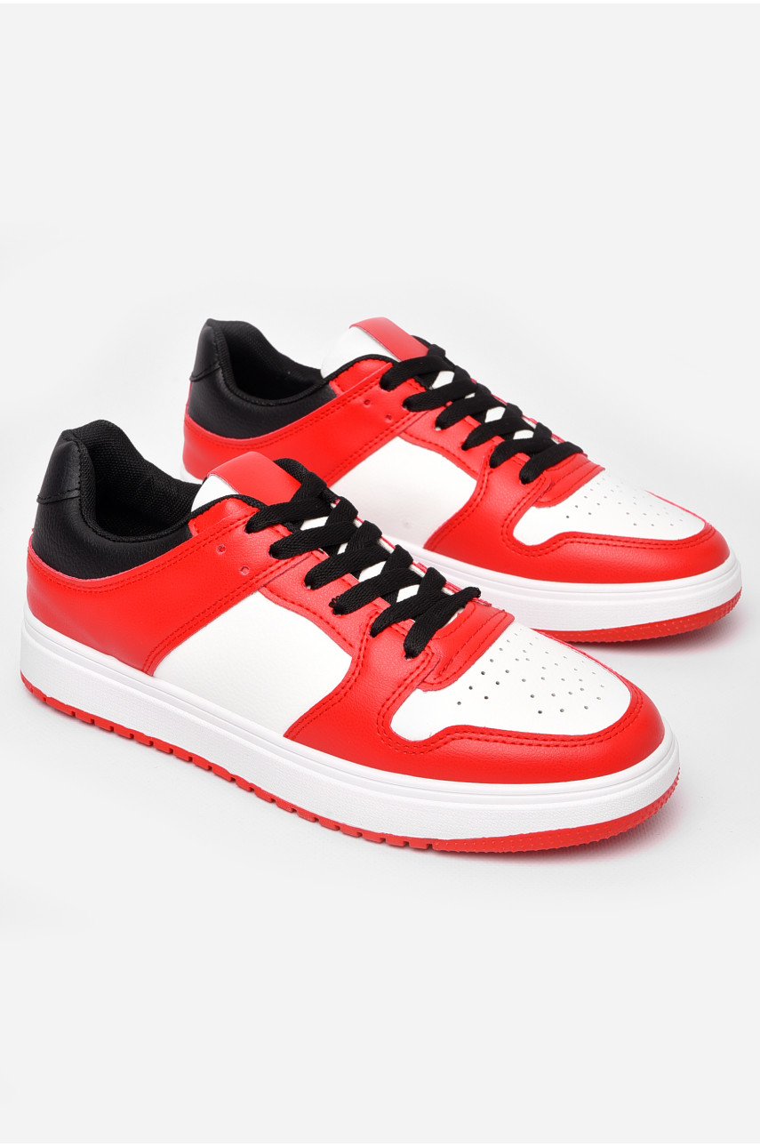 Кросівки чоловічі червоно-білого кольору на шнурівці 725-3 197100