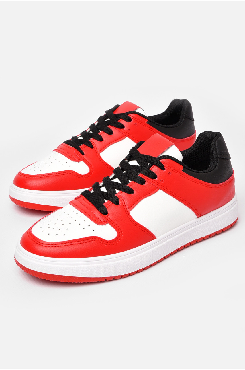 Кросівки чоловічі червоно-білого кольору на шнурівці 725-3 197100