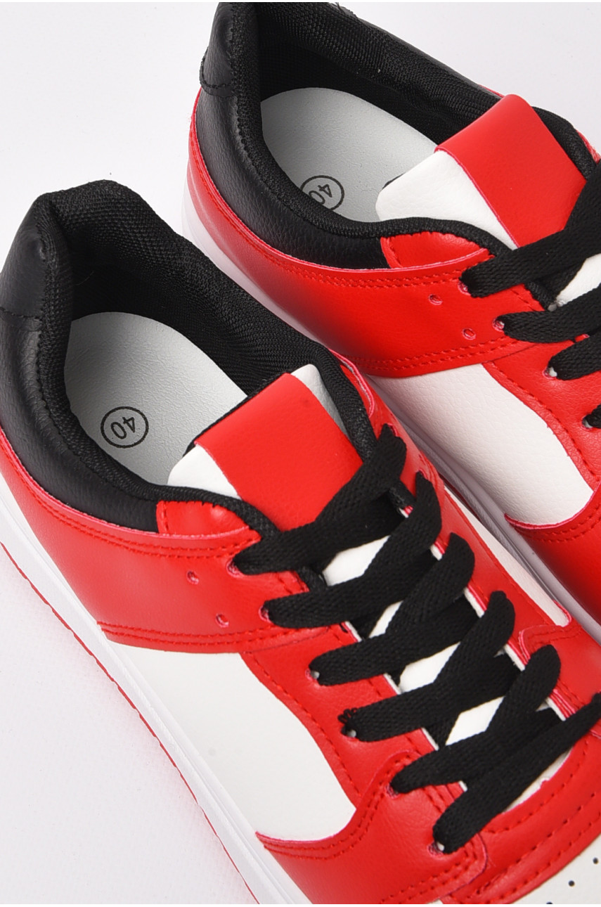 Кросівки чоловічі червоно-білого кольору на шнурівці 725-3 197100 Кросівки чоловічі червоно-білого кольору на шнурівці 725-3 197100