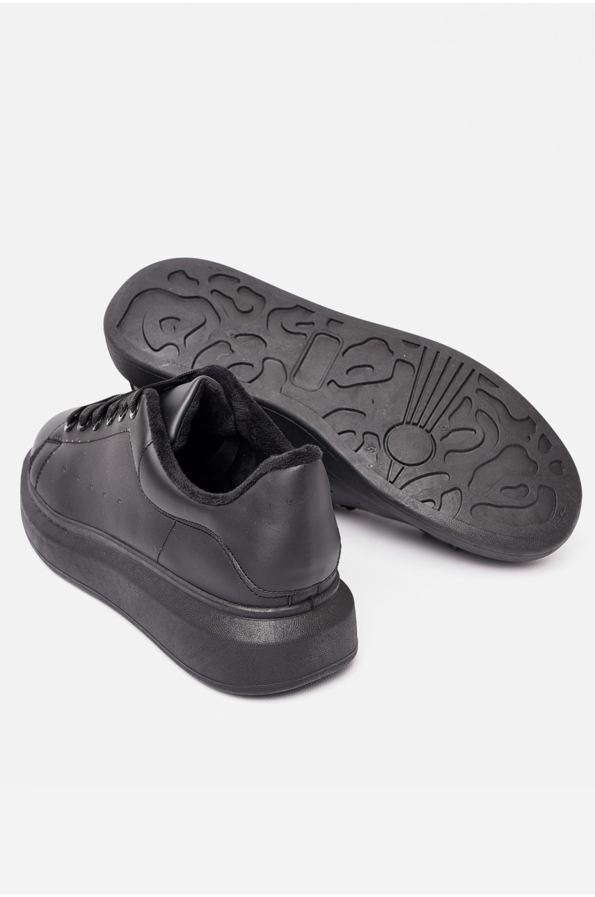 Кросівки чоловічі чорного кольору на флісі 676-1 197103