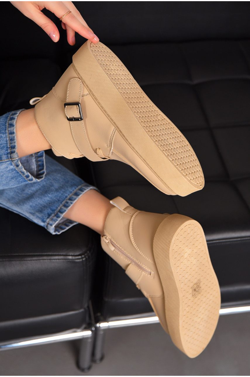 Ботинки женские демисезонные бежевого цвета 2023-27-2 197106