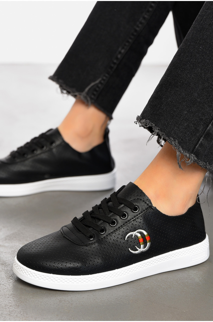 Мокасины женские черного цвета 105-123 197121