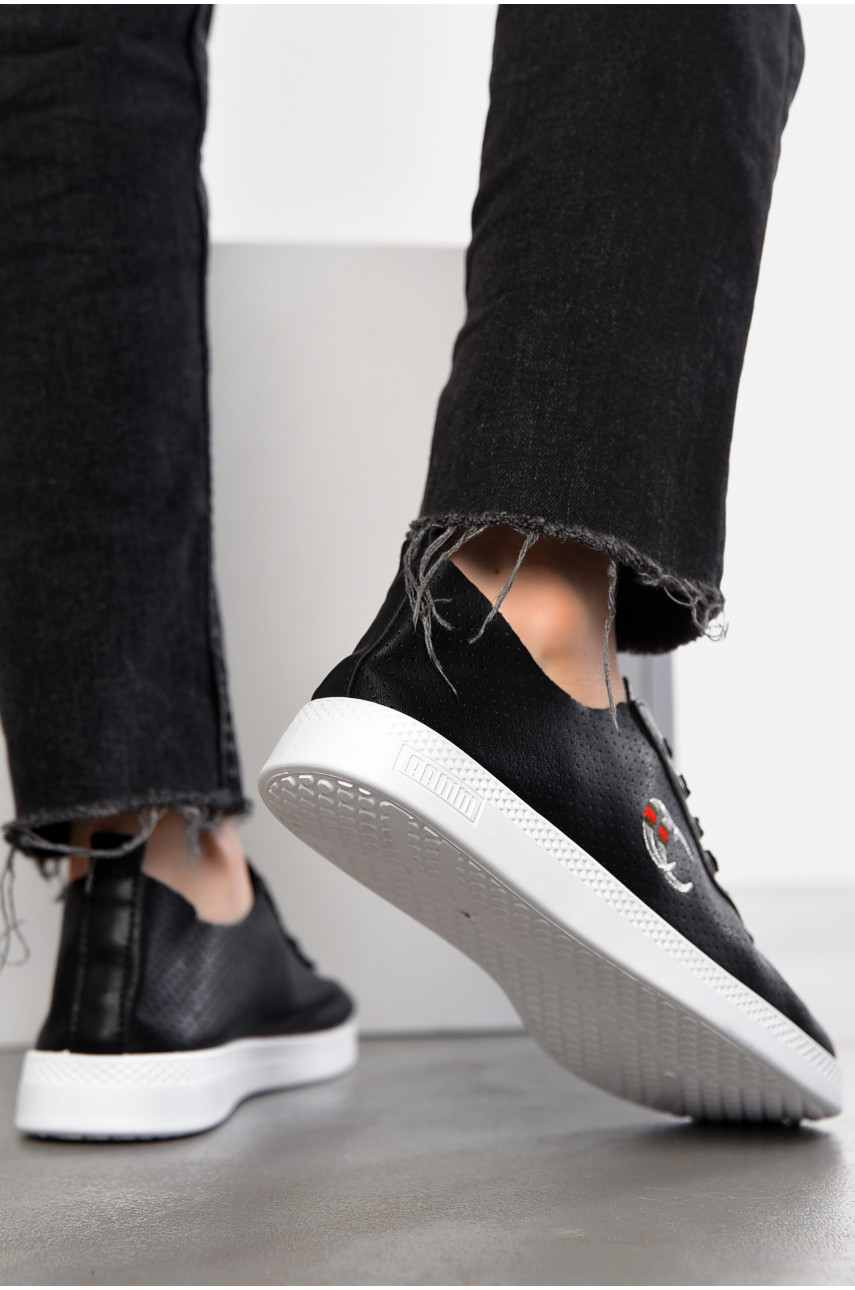 Мокасины женские черного цвета 105-123 197121