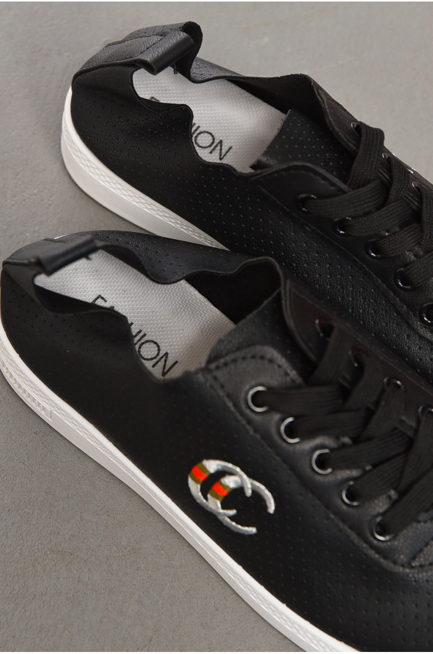 Мокасины женские черного цвета 105-123 197121