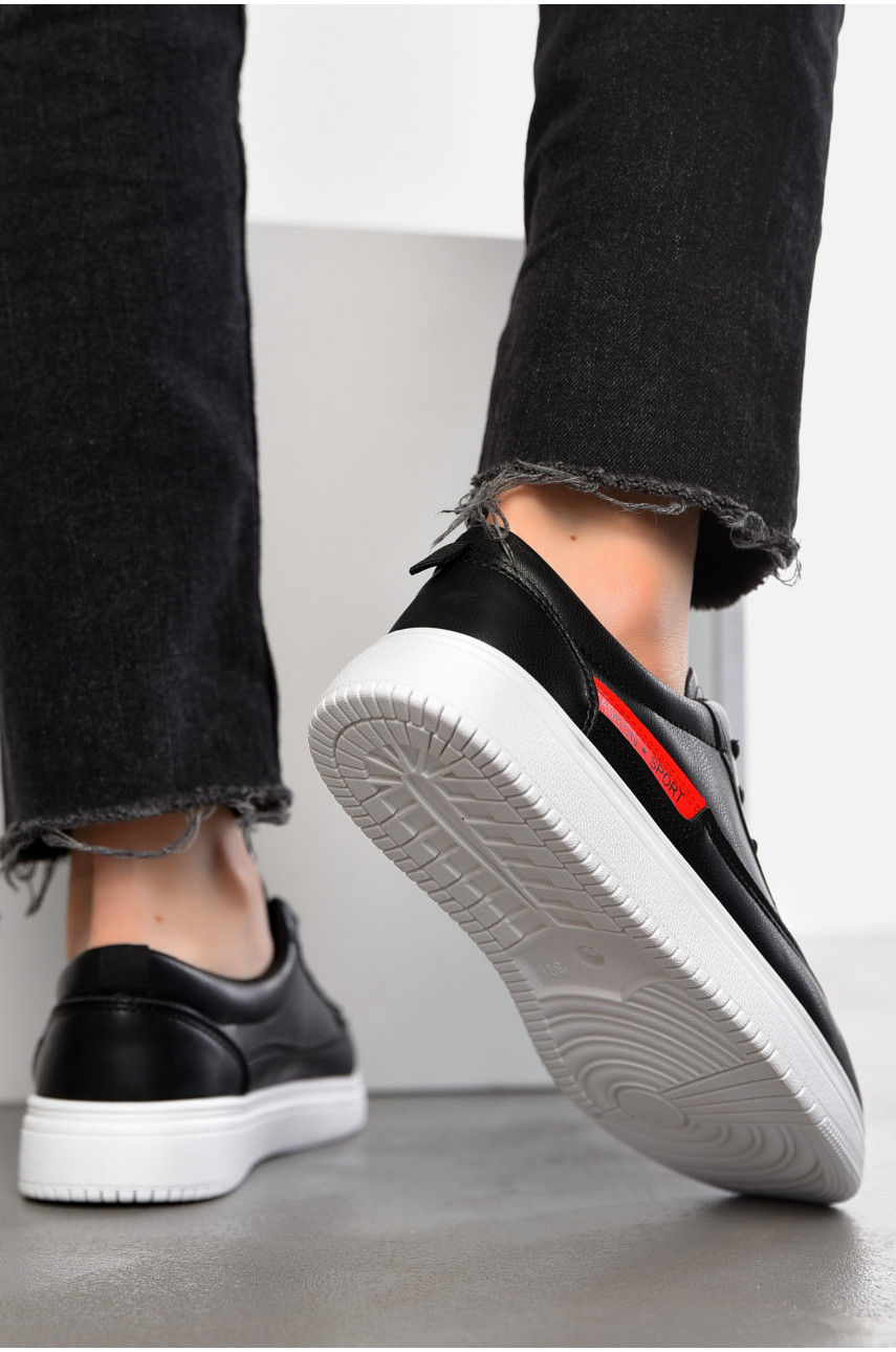 Кросівки жіночі чорного кольору на шнурівці в-1 197127