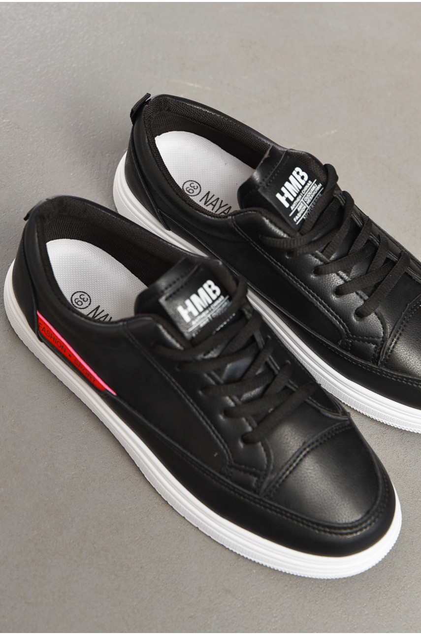 Кросівки жіночі чорного кольору на шнурівці в-1 197127