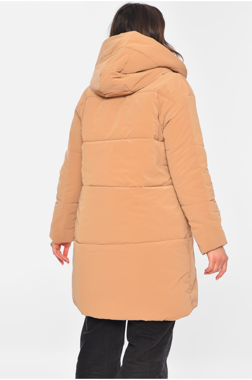 Куртка жіноча демісезонна світло-коричневого кольору 341-1 197138