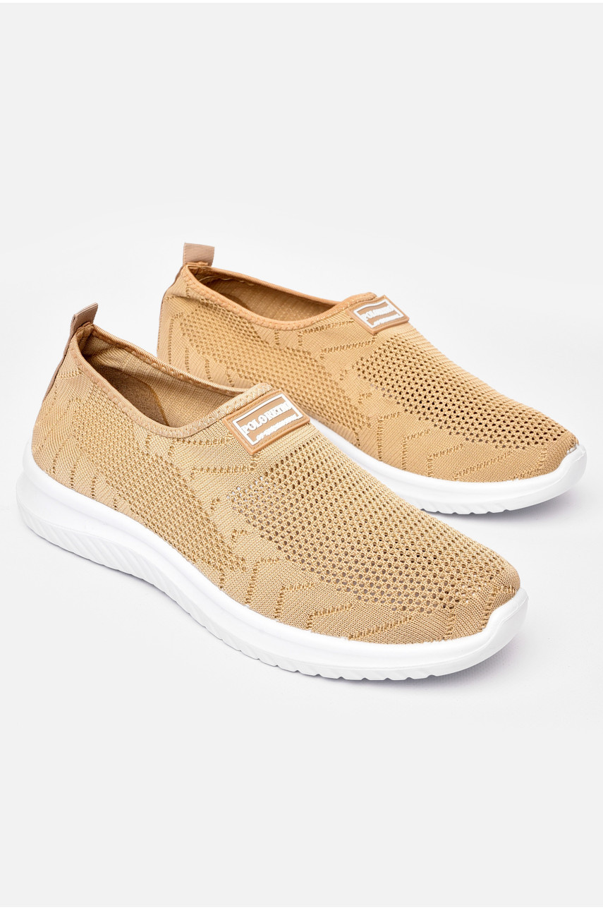 Кросівки чоловічі бежевого кольору текстиль м2067 197142
