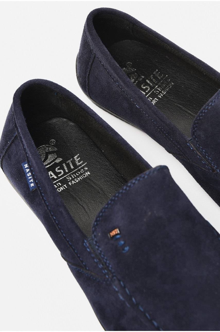 Мокасини чоловічі темно-синього кольору D71-7B 197180