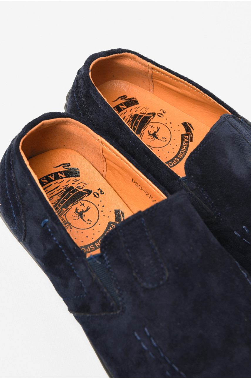 Мокасини чоловічі темно-синього кольору D50-2F 197181