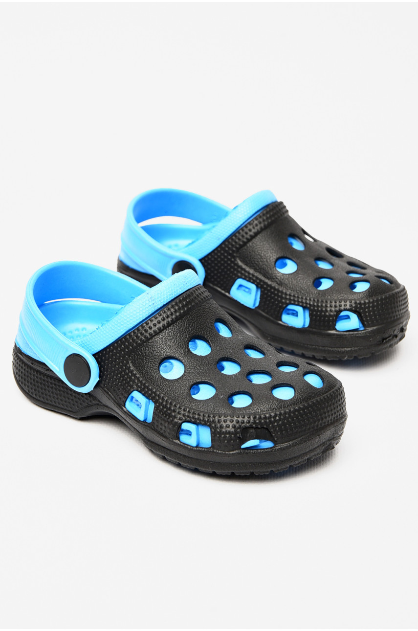 Крокси дитячі чорно-блакитного кольору Н-7 197189