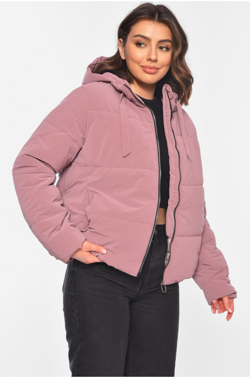 Куртка жіноча демісезонна темно-рожевого кольору 286 197203