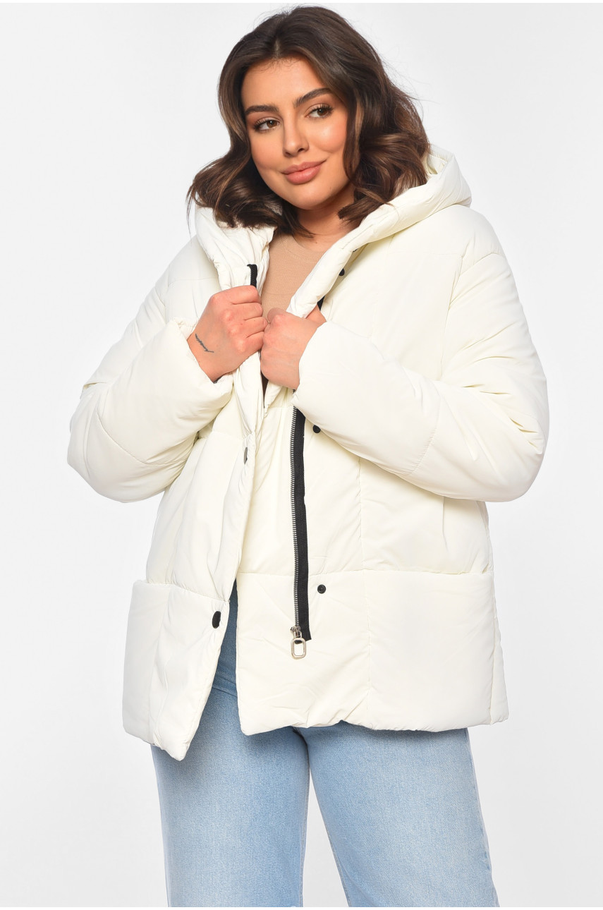 Куртка жіноча демісезонна білого кольору 268 197204 Куртка жіноча демісезонна білого кольору 268 197204