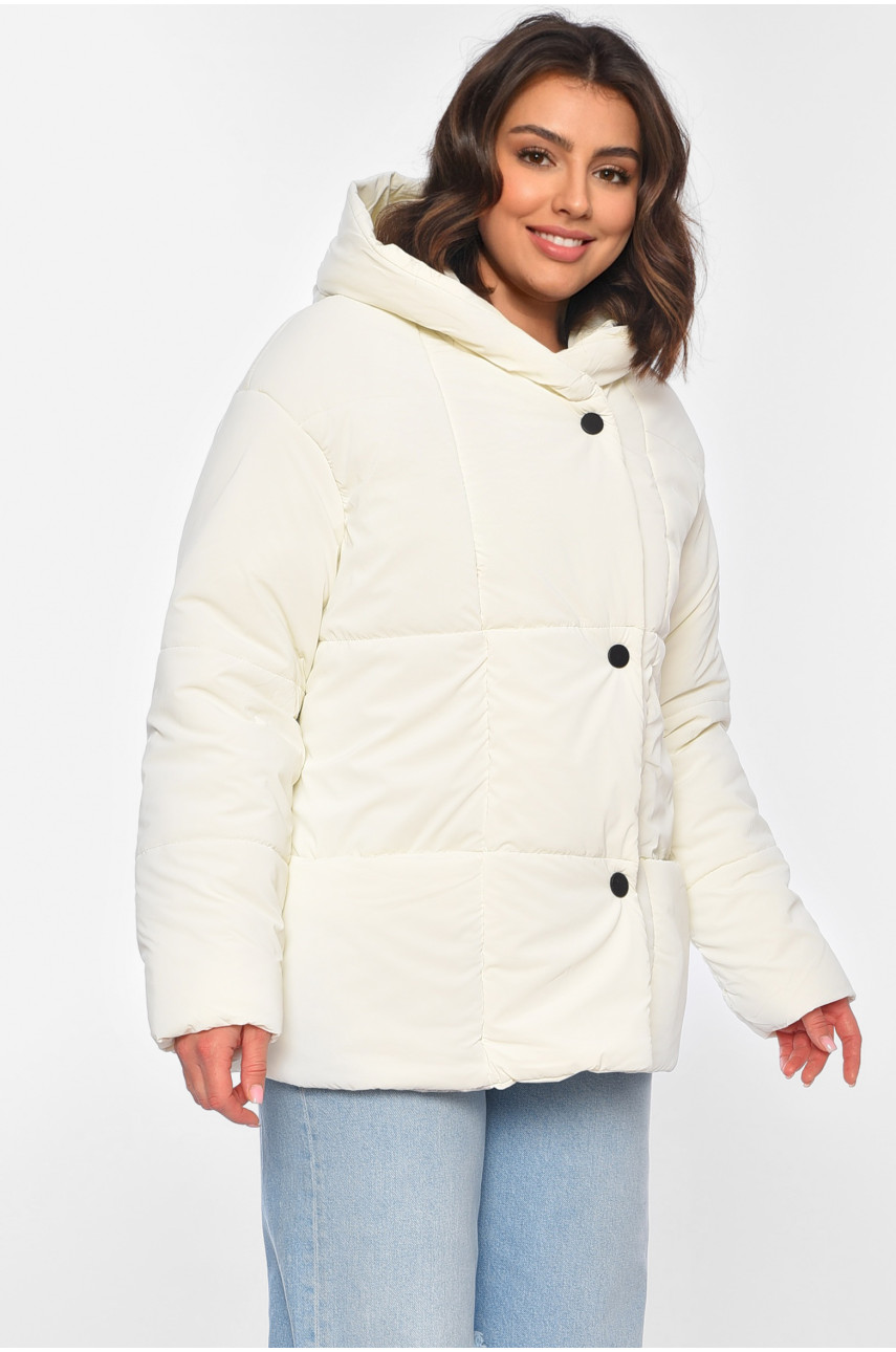 Куртка жіноча демісезонна білого кольору 268 197204 Куртка жіноча демісезонна білого кольору 268 197204