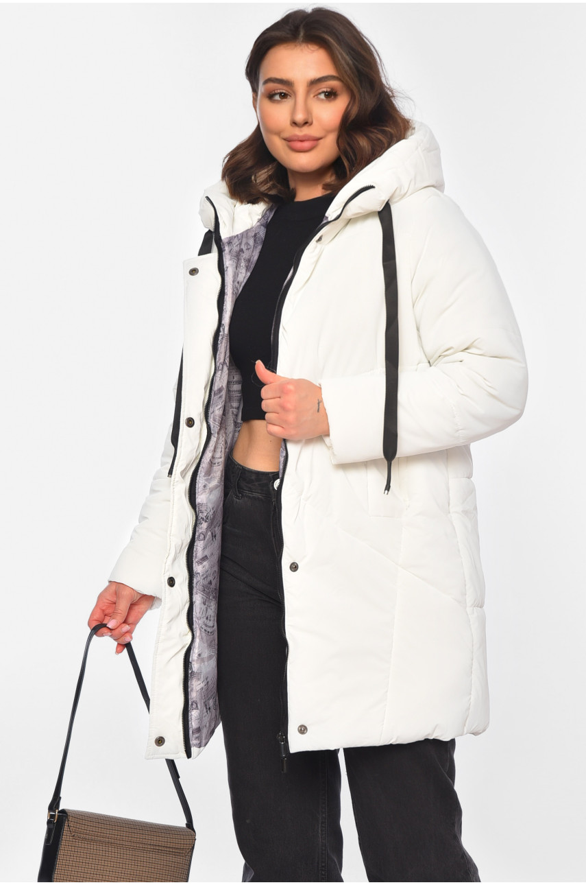 Куртка жіноча демісезонна білого кольору 329 197205