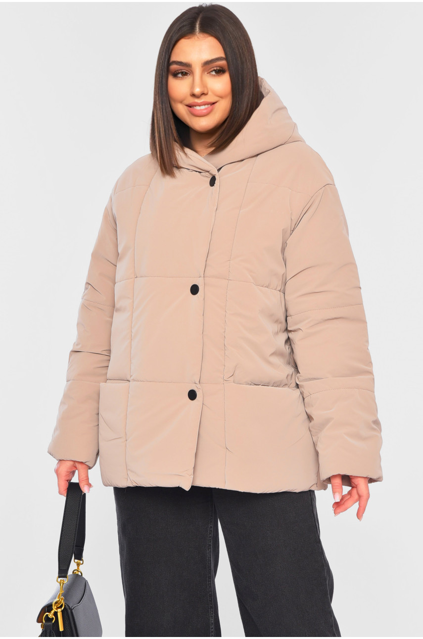 Куртка жіноча демісезонна бежевого кольору 268 197280