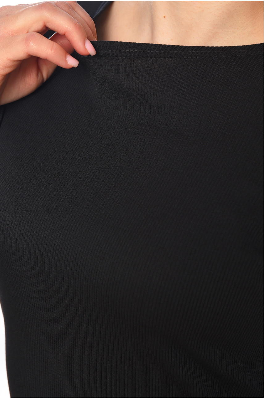 Платье женское в рубчик чёрного цвета 204 197287