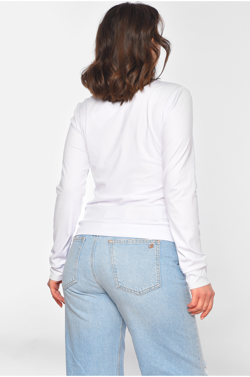 Свитшот женский белого цвета с принтом М81 197305 Свитшот женский белого цвета с принтом М81 197305