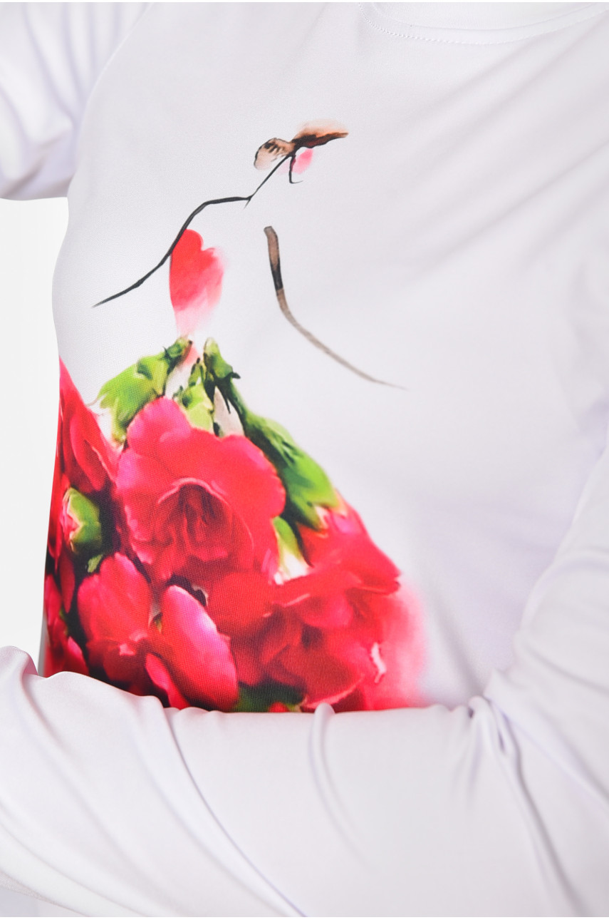 Свитшот женский белого цвета с принтом М81 197306 Свитшот женский белого цвета с принтом М81 197306