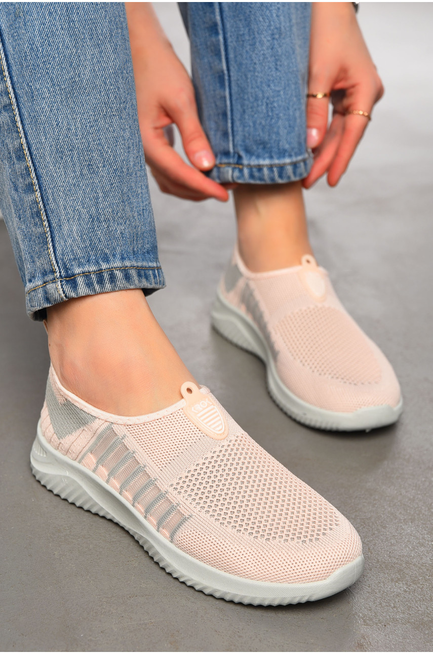 Кросівки жіночі світло-рожевого кольору текстиль К104 197336