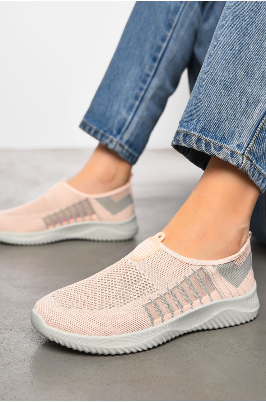 Кросівки жіночі світло-рожевого кольору текстиль К104 197336