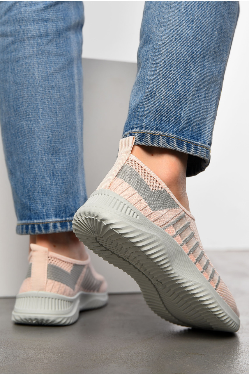 Кросівки жіночі світло-рожевого кольору текстиль К104 197336