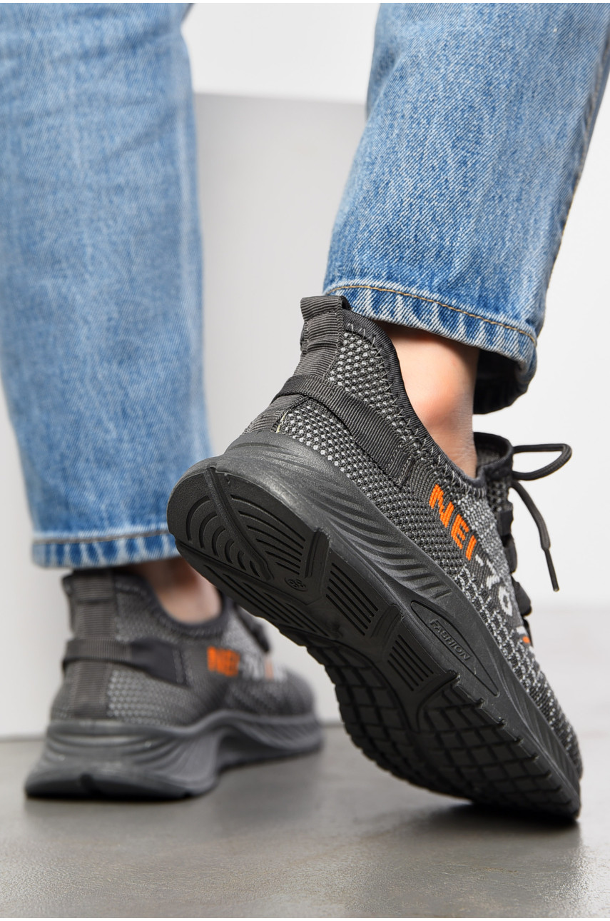 Кросівки жіночі сірого кольору текстиль К125 197337