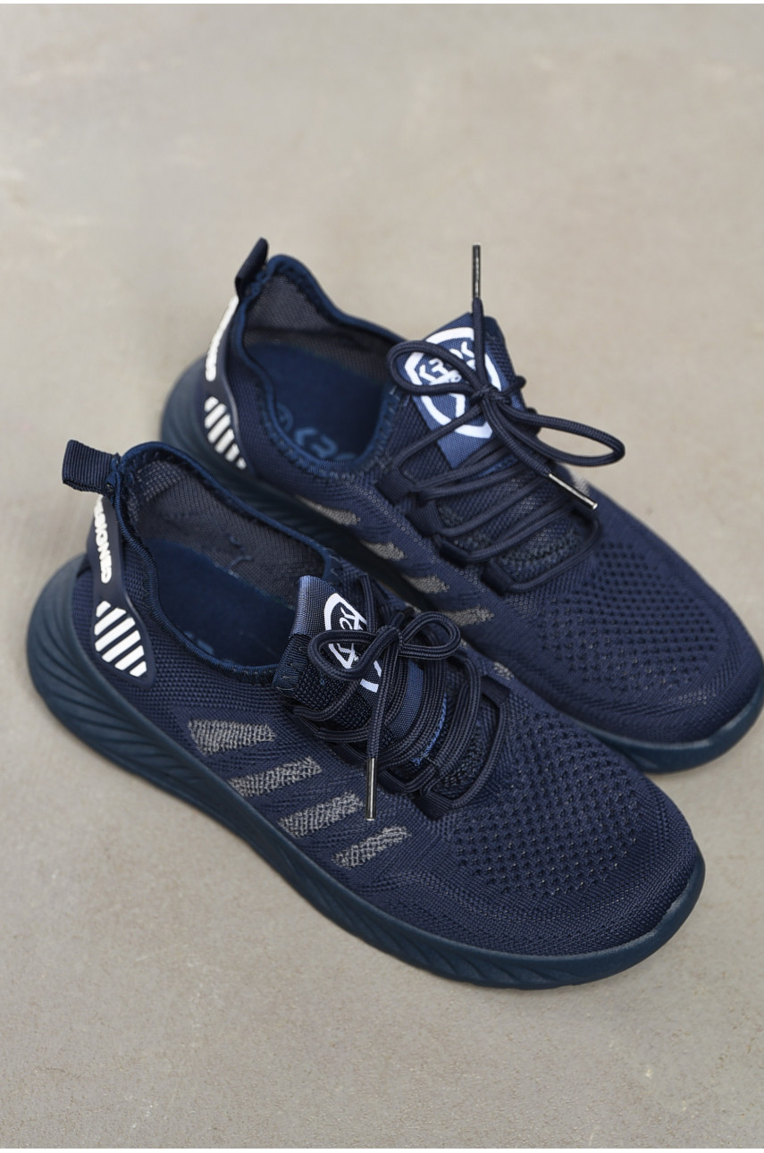 Кросівки жіночі темно-синього кольору текстиль К123 197338