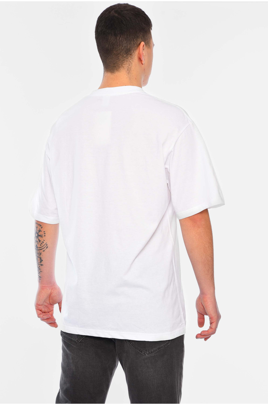 Футболка мужская полубатальная однотонная белого цвета GB688 197339