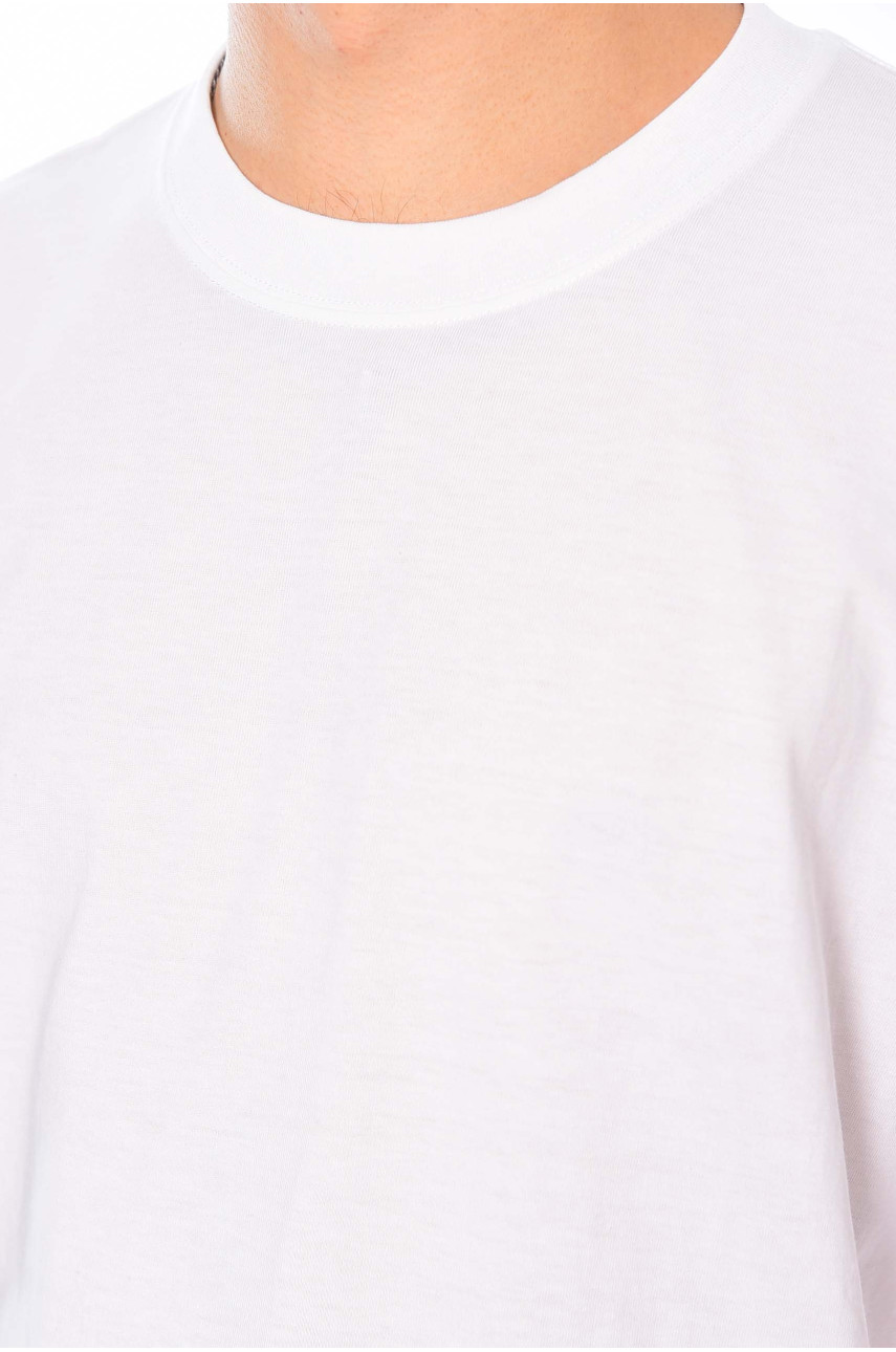 Футболка мужская полубатальная однотонная белого цвета GB688 197339