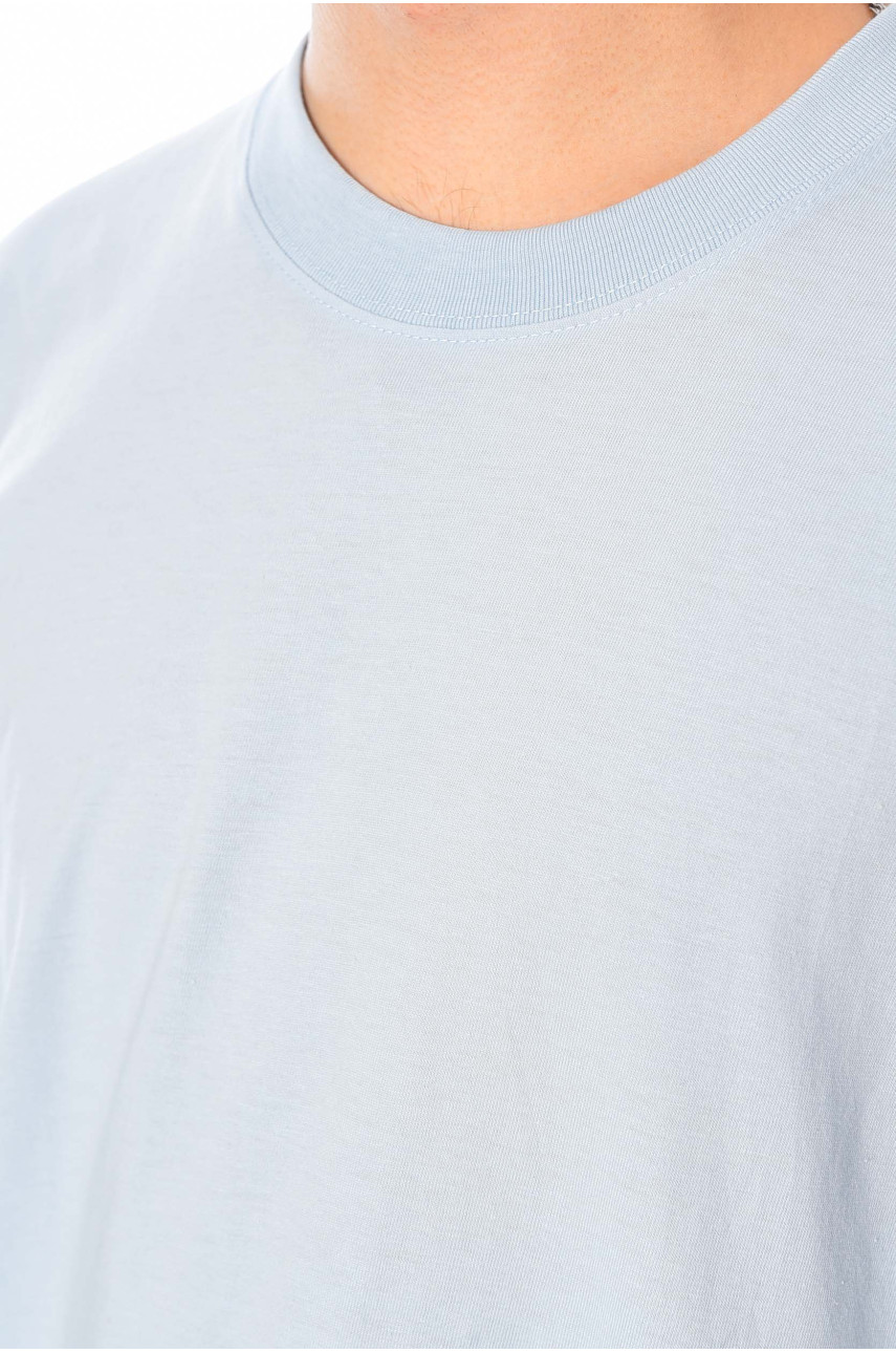 Футболка мужская полубатальная однотонная голубого цвета GB688 197341