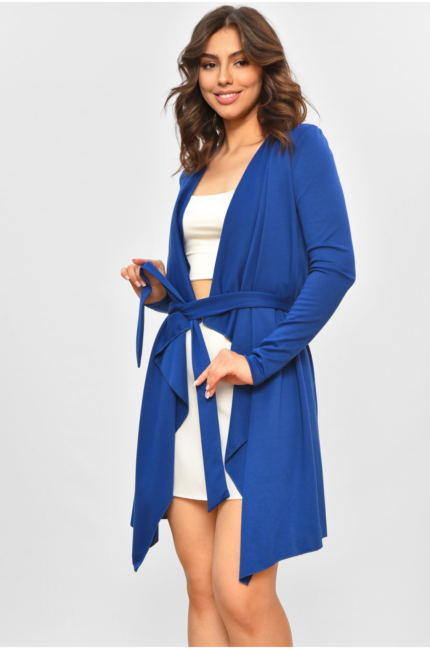 Кардиган женский однотонный тёмно-синего цвета 123 197351