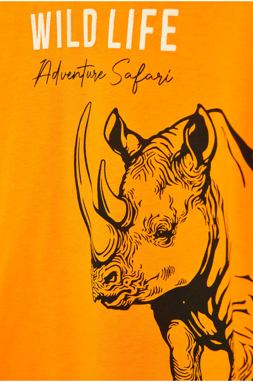 Футболка дитяча для хлопчика помаранчевого кольору 197364 Футболка дитяча для хлопчика помаранчевого кольору 197364